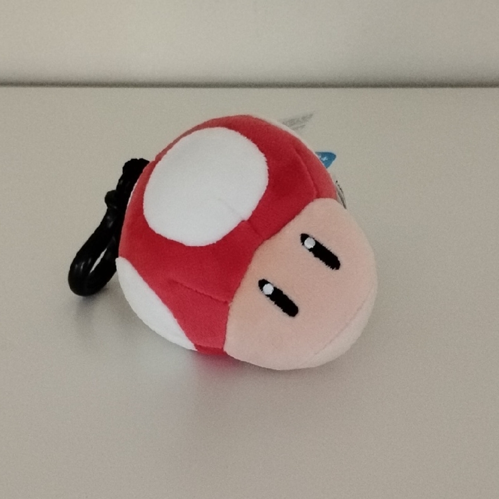 Red Mushroom Plush Clip-On Bag Charm for Kids